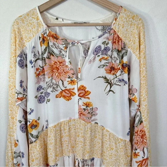 American  Eagle Womens Size Small Floral Bohemian Tunic Blouse - Picture 5 of 16